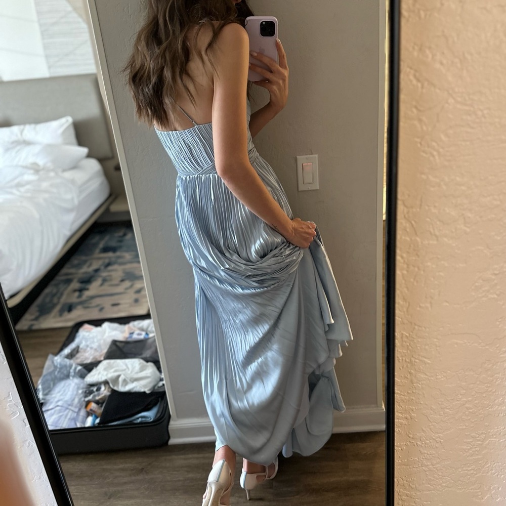 JONATHAN SIMKHAI milena wrap-effect plissé-satin gown